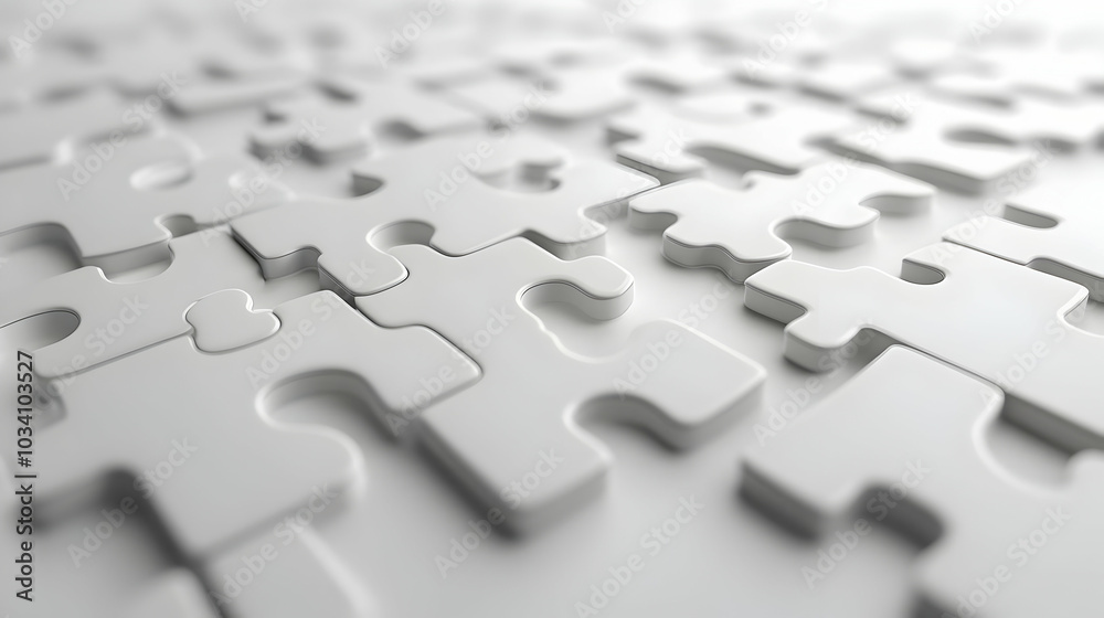 3D Integrity Puzzle Concept on Minimalist White Background - Voter Trust Symbol with Assembling Puzzle Pieces 3D Integrity Puzzle Concept on Minimalist White Background - Voter Trust Symbol with Assembling Puzzle Pieces
