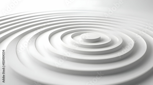 3D Growth Spiral Podium Concept: Close-Up of a White Spiral Outline Podium Symbolizing Progress and Development with a Clean Background for Janeiro Branco Self-Improvement Tips