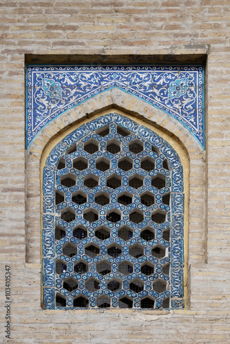 Besh Khovli palace. Window. Khiva, Uzbekistan photo