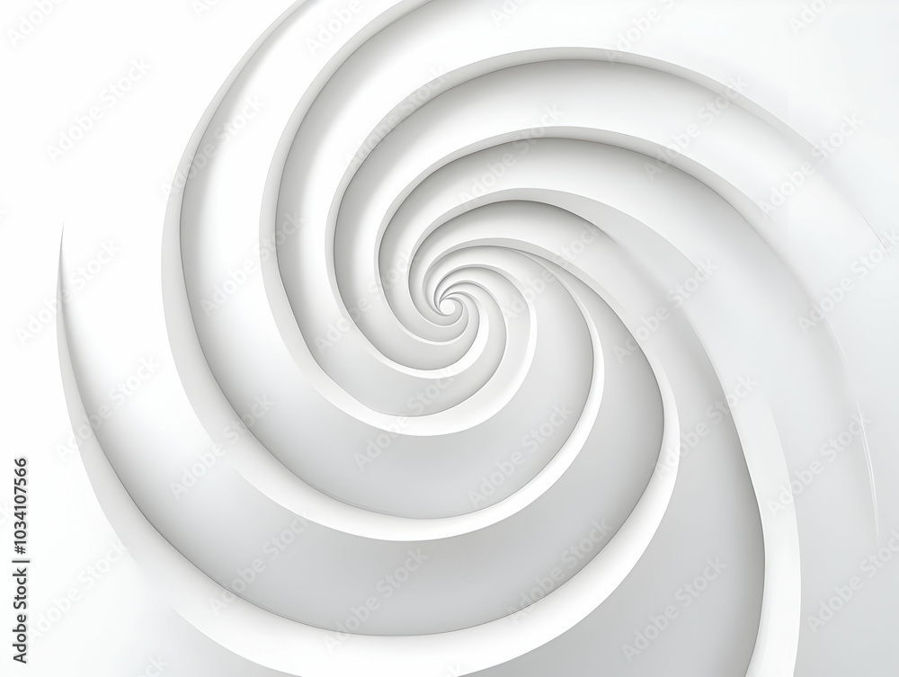 Flat Abstract White Spiral Growth Concept - Wide Shot Illustration Symbolizing Progress and Personal Development for Janeiro Branco, Smart Business Tone, Vector Design
