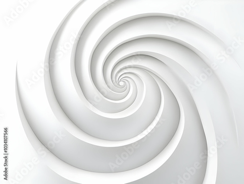 Flat Abstract White Spiral Growth Concept - Wide Shot Illustration Symbolizing Progress and Personal Development for Janeiro Branco, Smart Business Tone, Vector Design