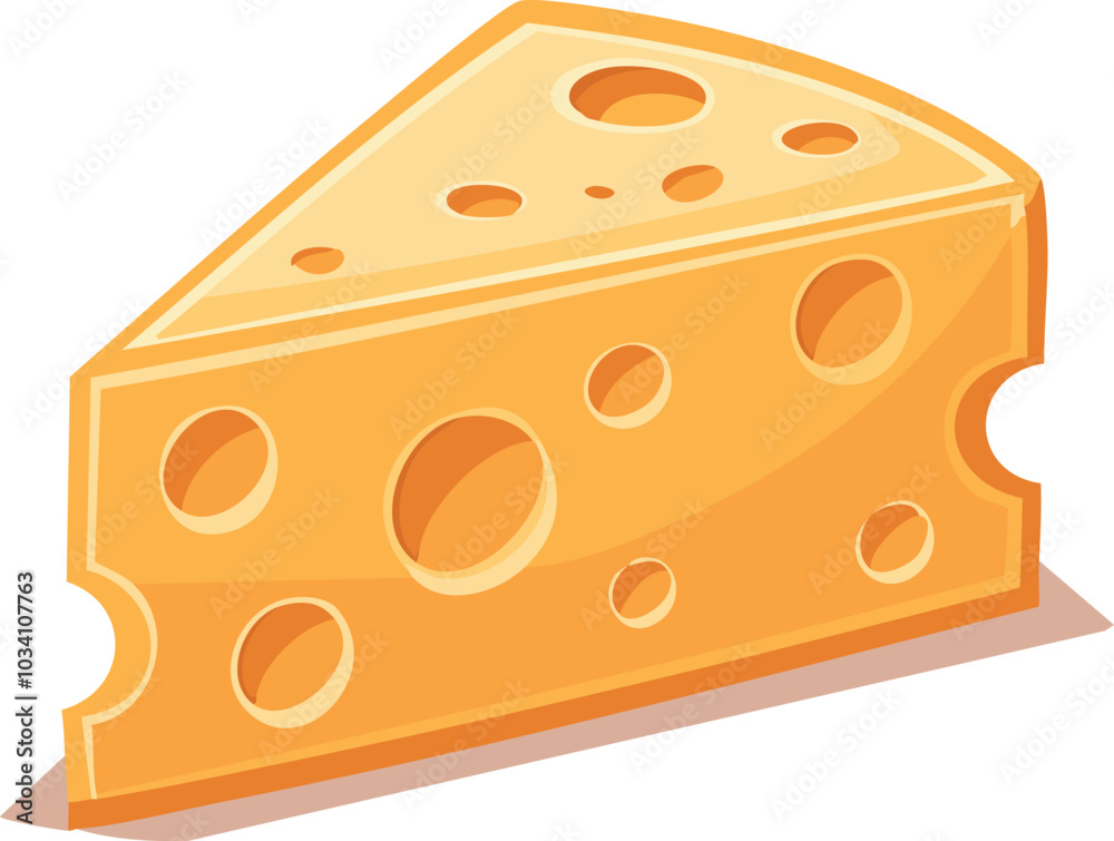 Vector illustration of a slice of Swiss cheese Vector illustration of a slice of Swiss cheese
