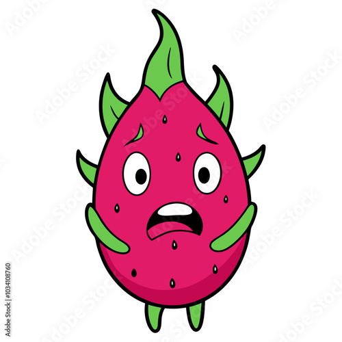 Funny Drago fruit cartoon vector illustration