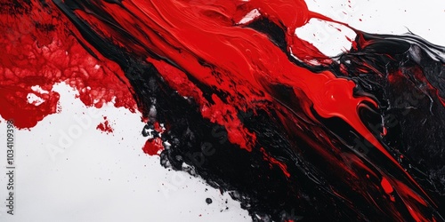 Red and Black Painting on White Wall