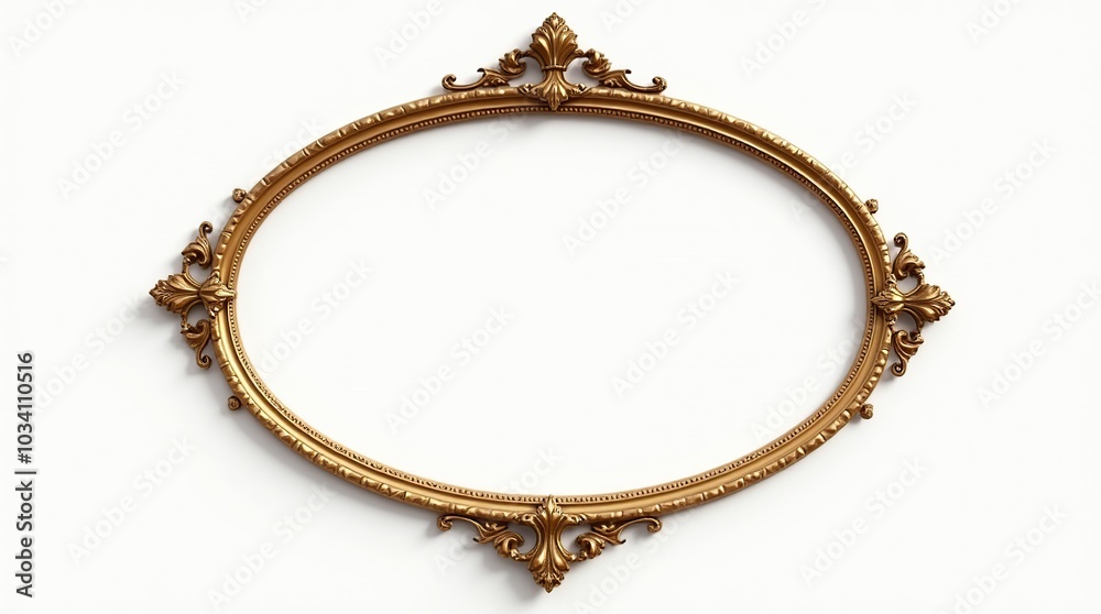 Elegant ornate gold oval frame for art or decor Elegant ornate gold oval frame for art or decor