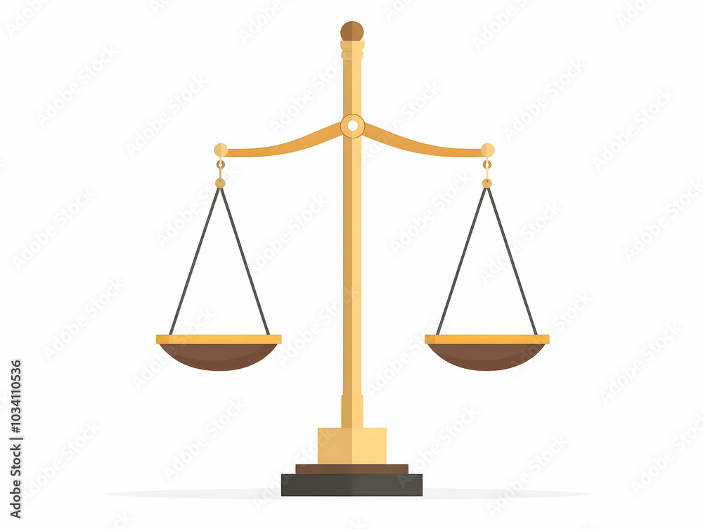 Flat Abstract White Balance Scales Concept - Close-Up with Soft Edges, Emphasizing Equilibrium for Janeiro Branco, Simple Vector Illustration for Smart Business Tone