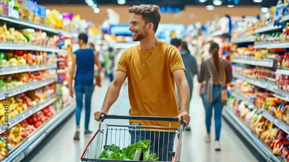 person in supermarket