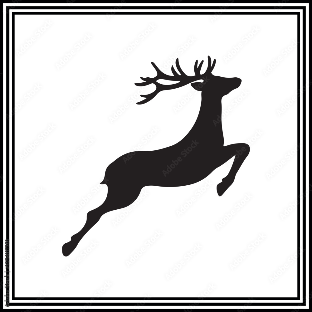 Cute deer silhouette illustration Cute deer silhouette illustration