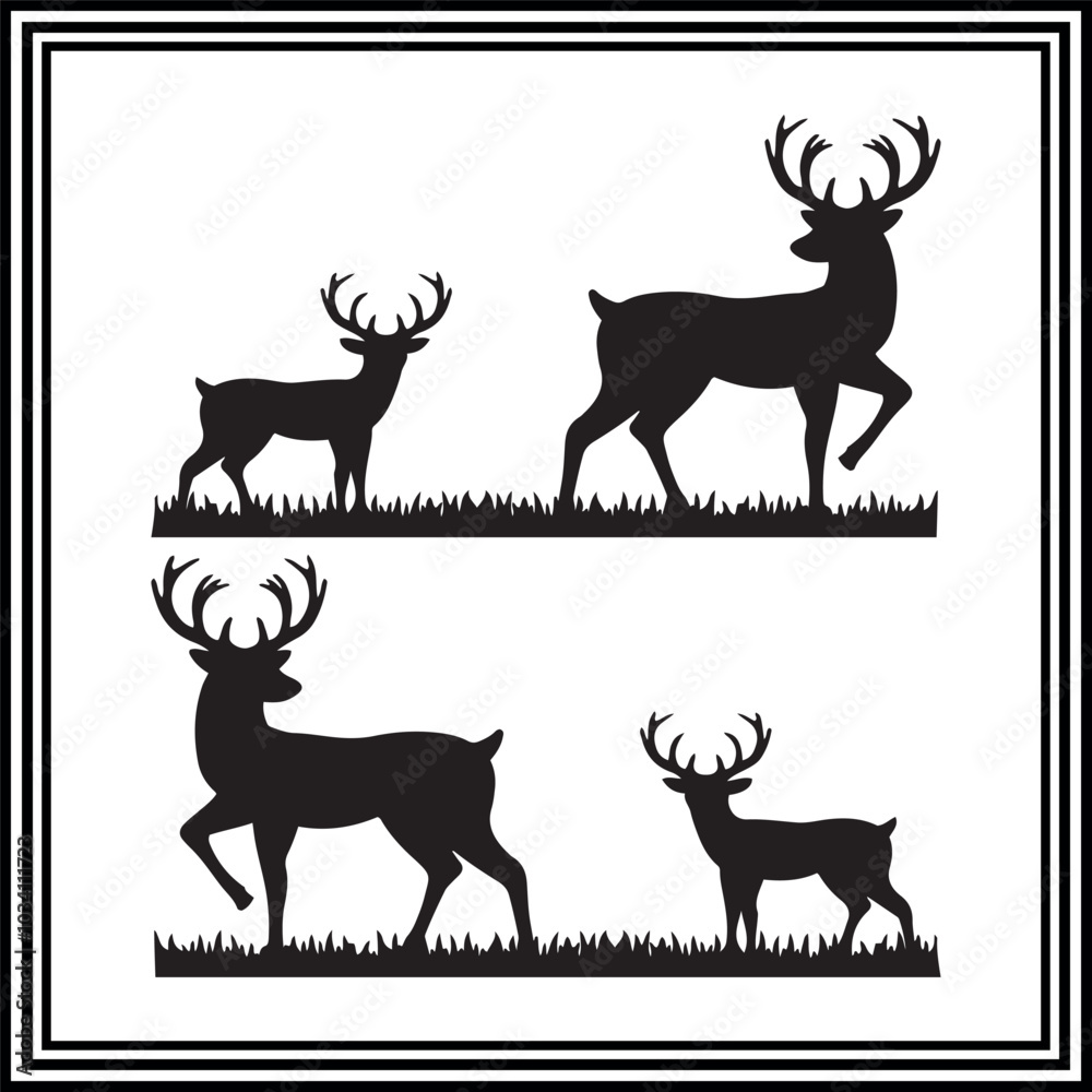 Deer running wildlife scenario 