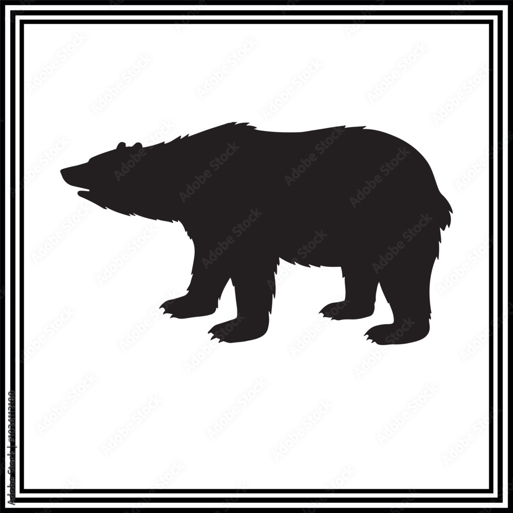 Fototapeta premium Polar bear silhouette illustrations