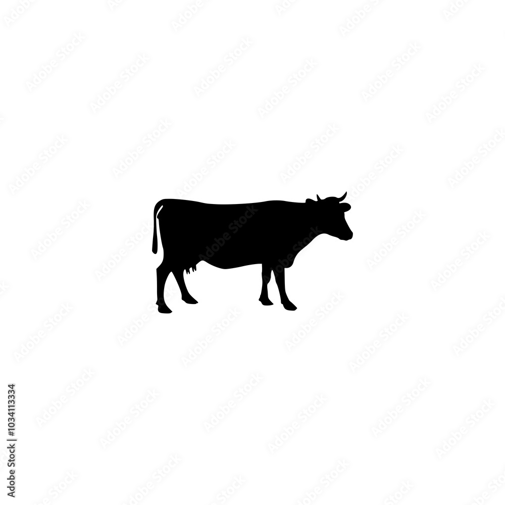 Cow simple icon isolated on transparent background Cow simple icon isolated on transparent background