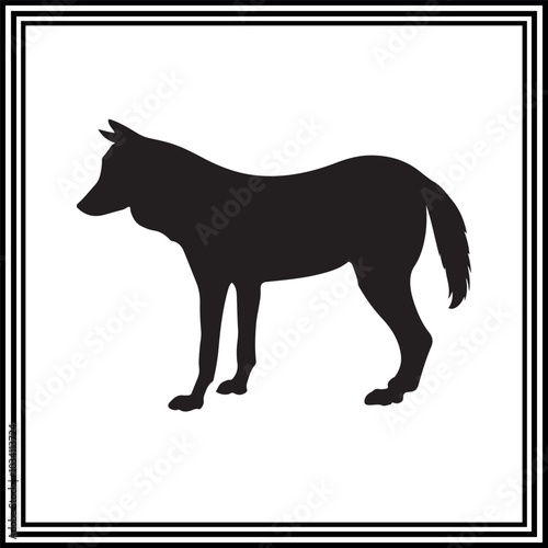 Wildlife animal wolf vector silhouette