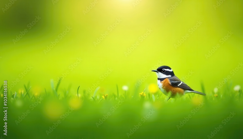 Fototapeta premium bird on the grass