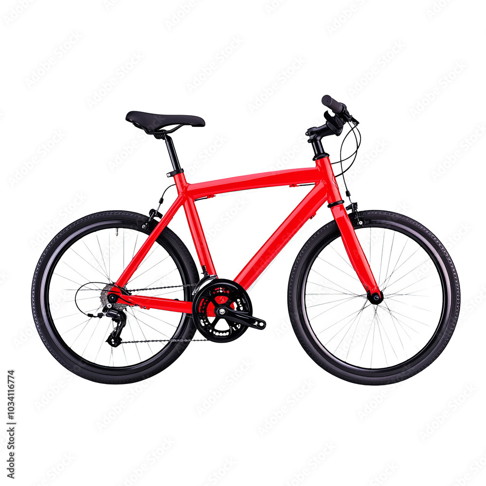 Red bicycle isolated on a white background. Red bicycle isolated on a white background.