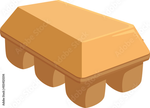 Empty egg carton is lying open, ready to be filled with fresh eggs