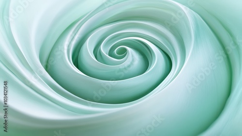 Abstract swirl pattern in a soft green hue, creating a mesmerizing and calming effect.