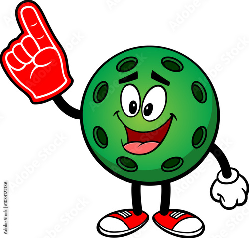 Pickleball Green Ball with Foam Finger