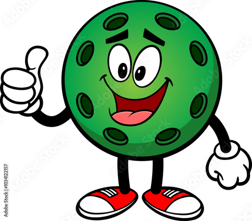 Pickleball Green Ball with Thumbs Up