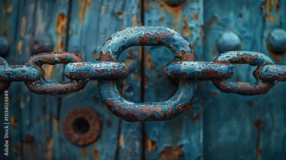 Close-up of a Rusty Chain Link Close-up of a Rusty Chain Link