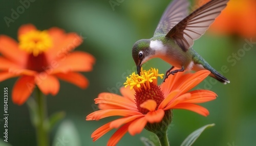 Fototapeta Naklejka Na Ścianę i Meble -  hummingbird and flower