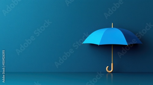 Wallpaper Mural Blue Umbrella on Blue Background  Minimalist Design Torontodigital.ca