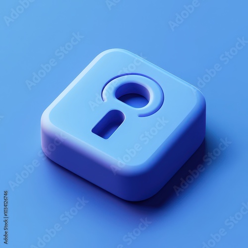 A modern blue padlock icon on a vibrant blue background, representing digital security and privacy. model mobile application icons