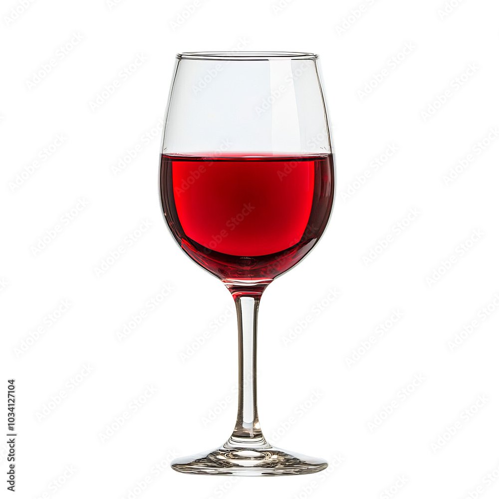 Red wine glass filled with vibrant wine, white isolate background. Red wine glass filled with vibrant wine, white isolate background.