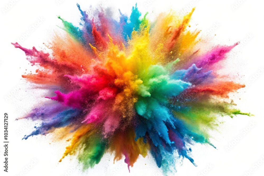 Explosion splash of colorful powder with freeze isolated on background, abstract splatter of colored dust powder Explosion splash of colorful powder with freeze isolated on background, abstract splatter of colored dust powder