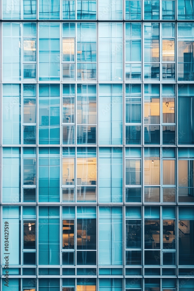 Geometric Pattern of Windows on Glass Facade Geometric Pattern of Windows on Glass Facade