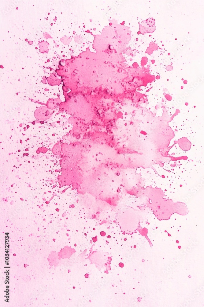 Obraz premium Pink Ink Splatter on White Paper