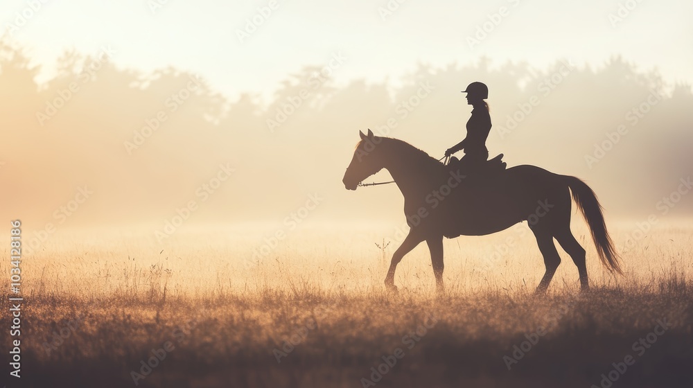 Equestrian adventure, horseback riding through open fields of freedom Equestrian adventure, horseback riding through open fields of freedom