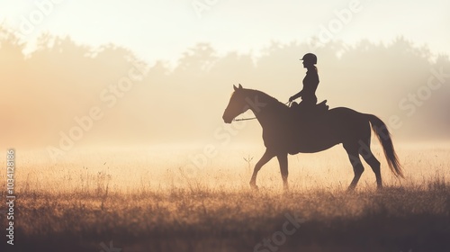 Equestrian adventure, horseback riding through open fields of freedom 