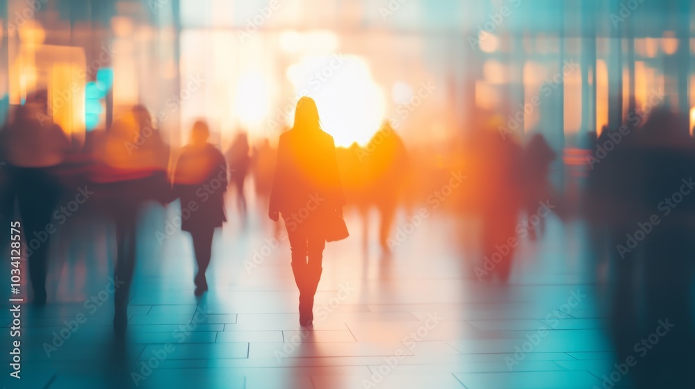 Obraz premium Blurry symphony of motion, capturing the essence of urban life through abstract photography