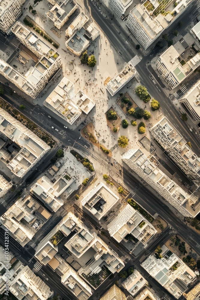Geometric Arrangement of City Blocks from Above Geometric Arrangement of City Blocks from Above