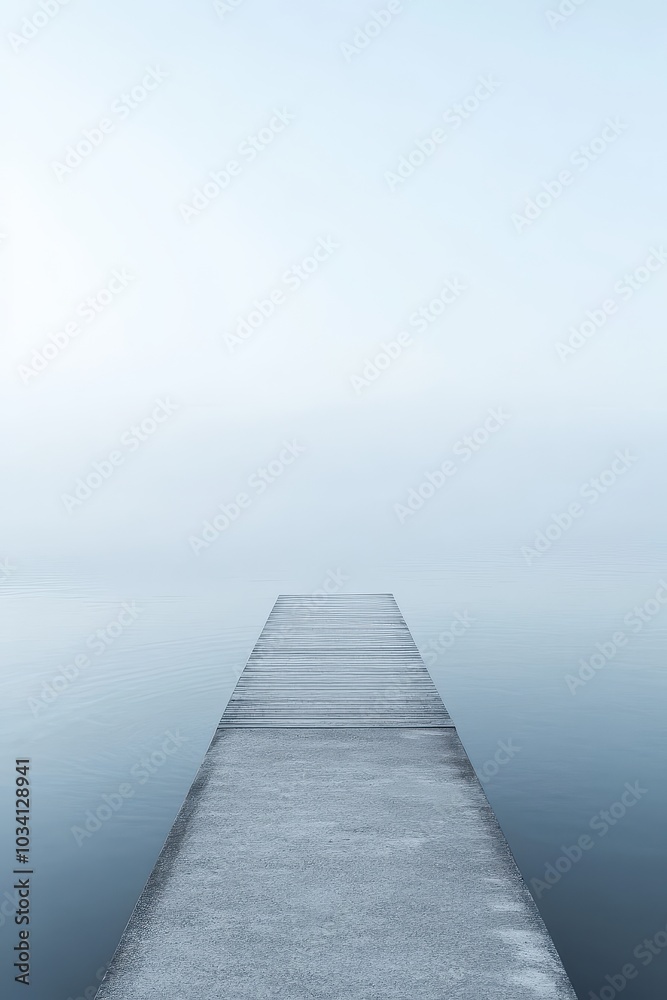 Obraz premium Minimalist Urban Waterfront Pier in Soft Light