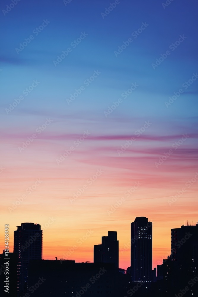 City Skyline Silhouette at Sunset City Skyline Silhouette at Sunset
