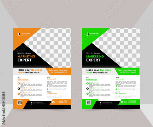 trending colour 2024 Creative Business Flyer Design template