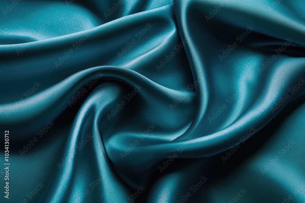 Blue satin fabric close-up Blue satin fabric close-up