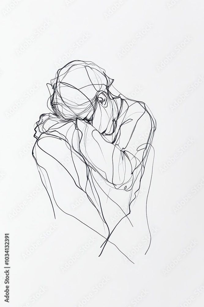 Simple Line Drawing on White Paper Simple Line Drawing on White Paper