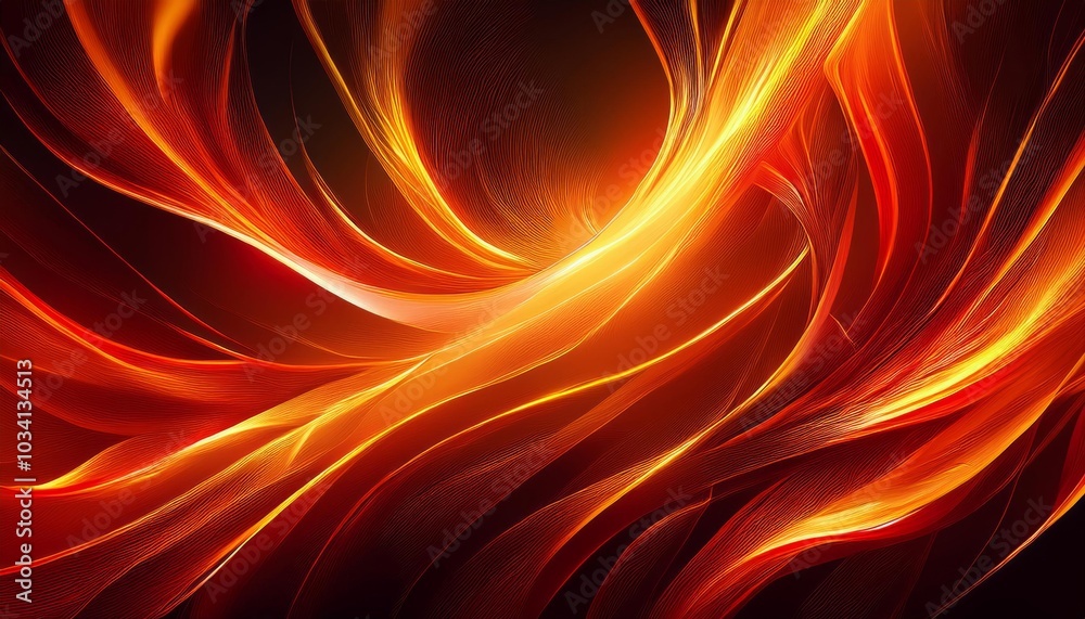 Abstract fiery design with flowing, glowing lines creating a dynamic and energetic composition. Abstract fiery design with flowing, glowing lines creating a dynamic and energetic composition.