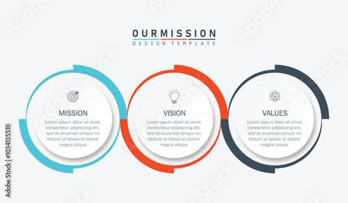 mission, vision, values, graphic design template.with options.
