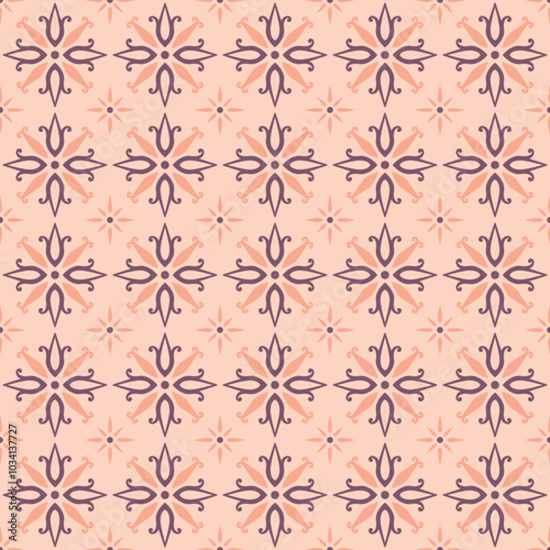 Geometric Flowers Pattern Vector. Talavera Pattern. Tile Seamless Pattern