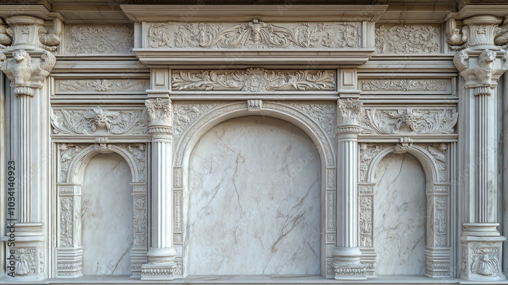 Obraz premium Intricate Marble Temple Wall Design