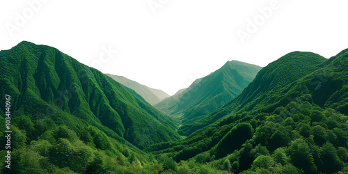 Green Mountain Landscape, Hill & Valley, Outdoor Beauty, Isolated Transparent PNG Background
