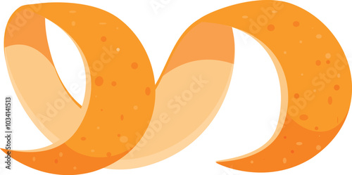 Orange peel curling on itself, forming a sinuous shape