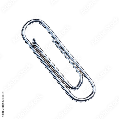 Obraz na płótnie Silver paper clip on a white isolated background. w salonie