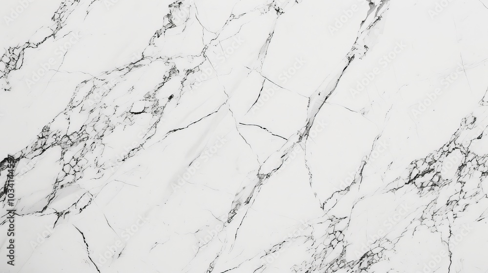 White marble background with black veins. Perfect for product photography or design projects.