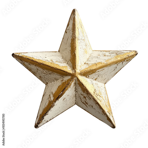 Artistic wooden star decoration with distressed finish