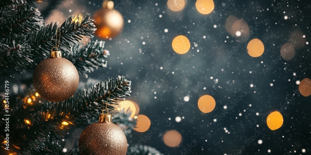 Merry Christmas and Happy New Year with a decorated Christmas tree festive background. Merry Christmas and Happy New Year with a decorated Christmas tree festive background.