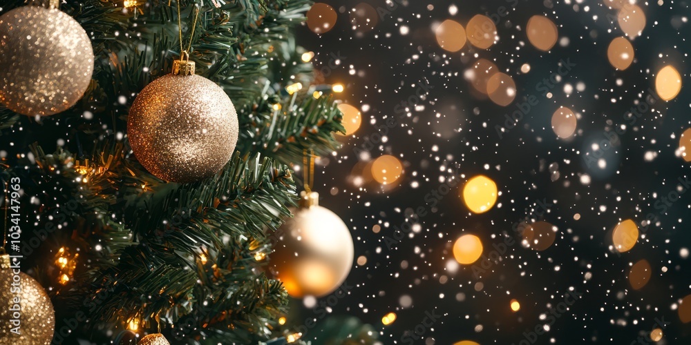 Merry Christmas and Happy New Year with a decorated Christmas tree festive background. Merry Christmas and Happy New Year with a decorated Christmas tree festive background.